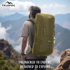 Glide 50 L Backpack featuring  Water-Resistant Fabric & Lightweight Build – Olivegreen