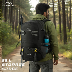 BLAZE 55 L Travel Backpack Daypack  for Camping Hiking Trekking -Black