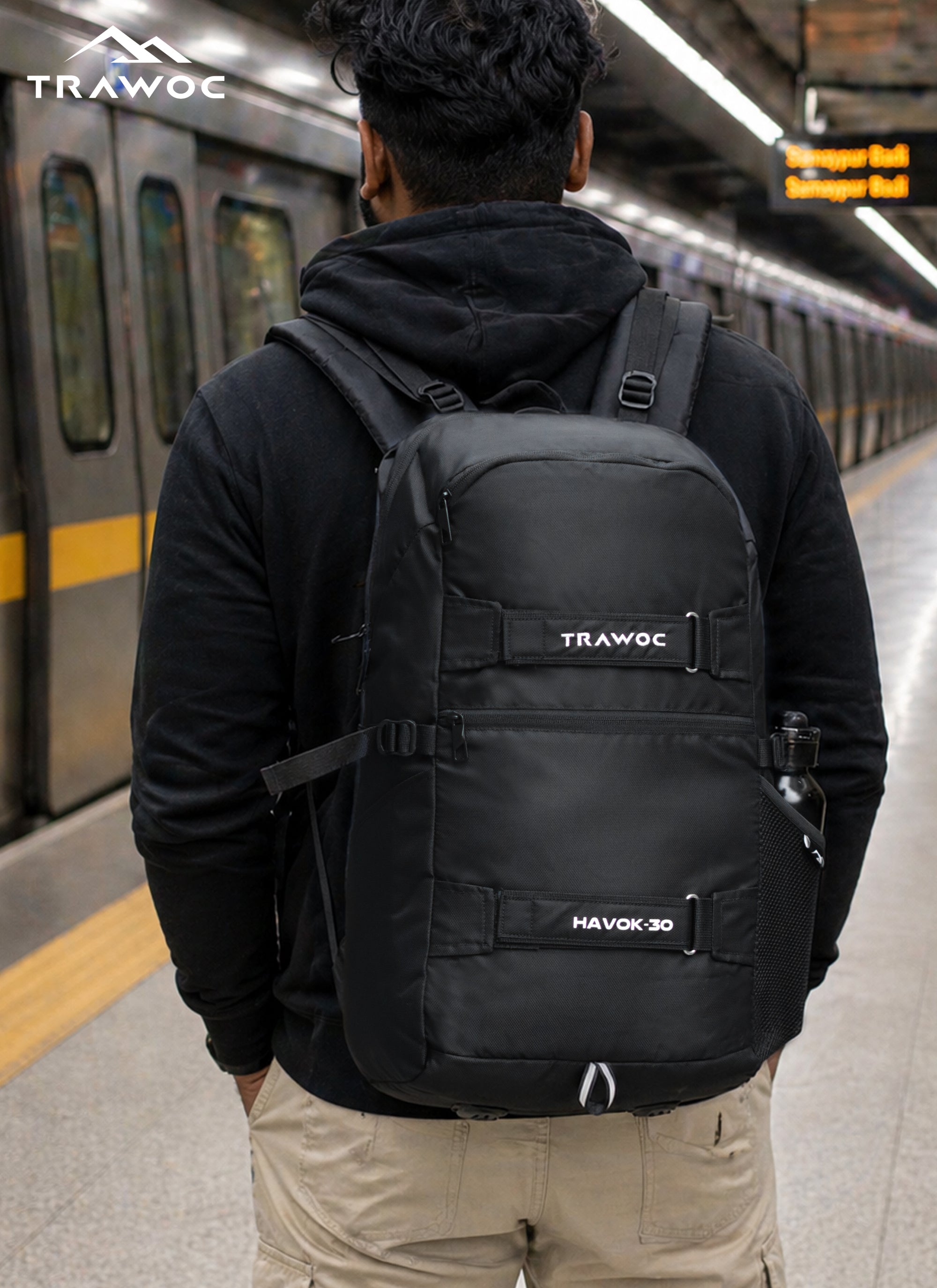 HAVOK 30L Unisex Laptop Backpack Ideal Travelling Casual use - Black