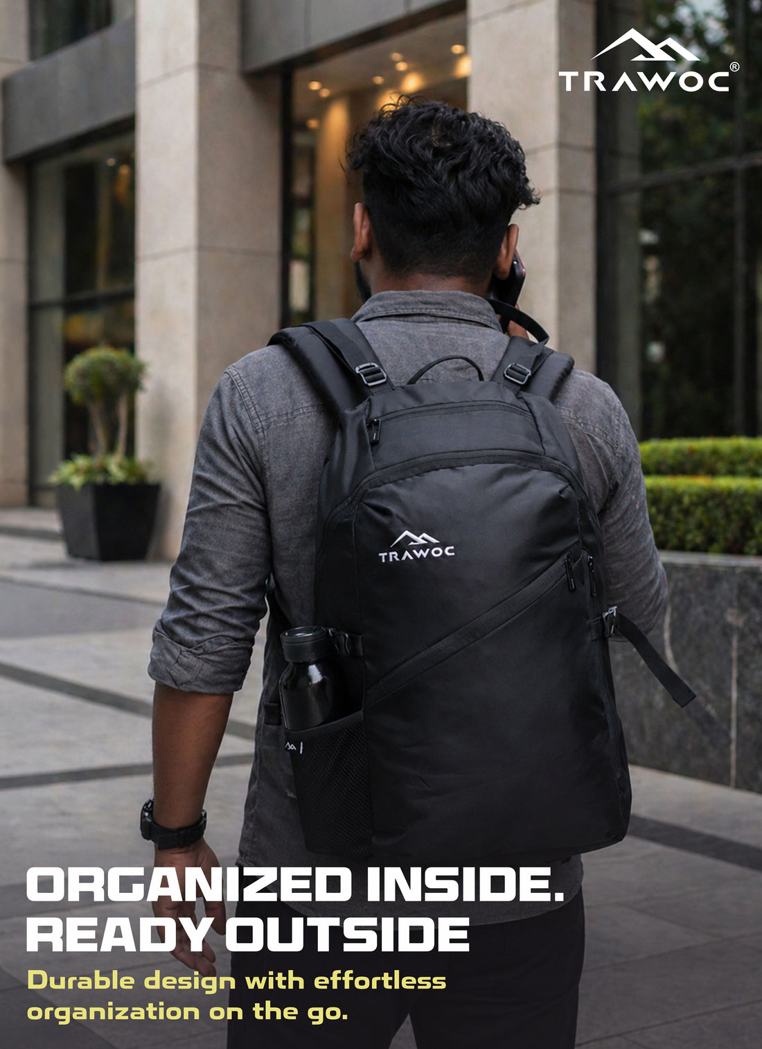 VIPER 30L Bag for Men and Women, Laptop Backpack with water resistant fabric - Black