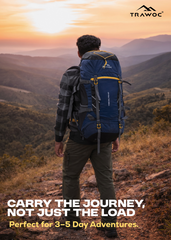 TREKELITE 60L  Backpack Hiking Trekking  Rucksack  with Water Proof Rain Cover - Navyblue