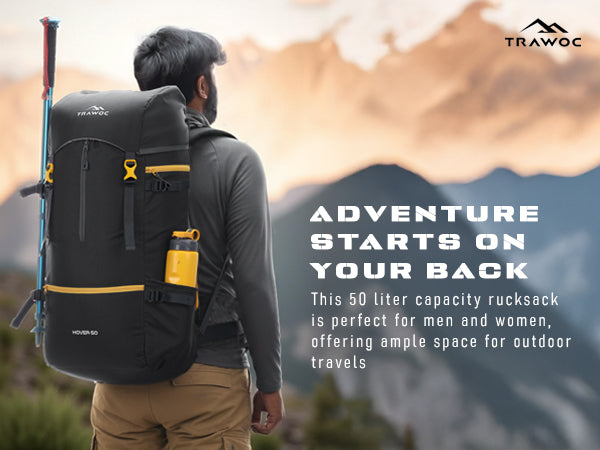 Trawoc Travel Backpack (50Ltr) | Water Resistant Daypack TRAWOC Trawoc Travel Backpack (50Ltr) | Water Resistant Daypack TRAWOC