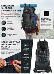 Triumph X 75 L Travel Backpack for Men & Women with Spacious Main Section & Shoe Compartment