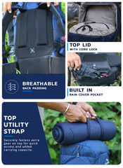 Triumph X 75 L Travel Backpack for Men & Women with Spacious Main Section & Shoe Compartment - Navy Blue