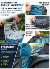 Skyranger 70 L Rucksack for Hiking & Travel with Ergonomic Shoulder Straps & Internal metal frame-English Blue