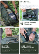 Triumph X 75 L Travel Backpack for Men & Women with Spacious Main Section & Shoe Compartment _ Hunter green