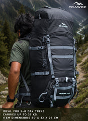 Triumph X 75 L Travel Backpack for Men & Women with Spacious Main Section & Shoe Compartment