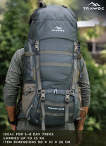 Triumph X 75 L Travel Backpack for Men & Women with Spacious Main Section & Shoe Compartment _ Hunter green