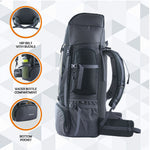 Vortex 60 L Travel Backpack with Laptop Compartment & Durable Zippers - Black