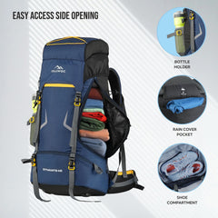 DYNAMITE 65L Travel Backpack with Rain Cover & Shoe Compartment -NavyBlue(clearance sale)