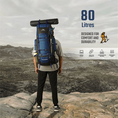 Trailmaster 80L Backpack for Hiking & Travel with Laptop Compartment & Multi-Pocket Design - NavyBlue(clearance sale)
