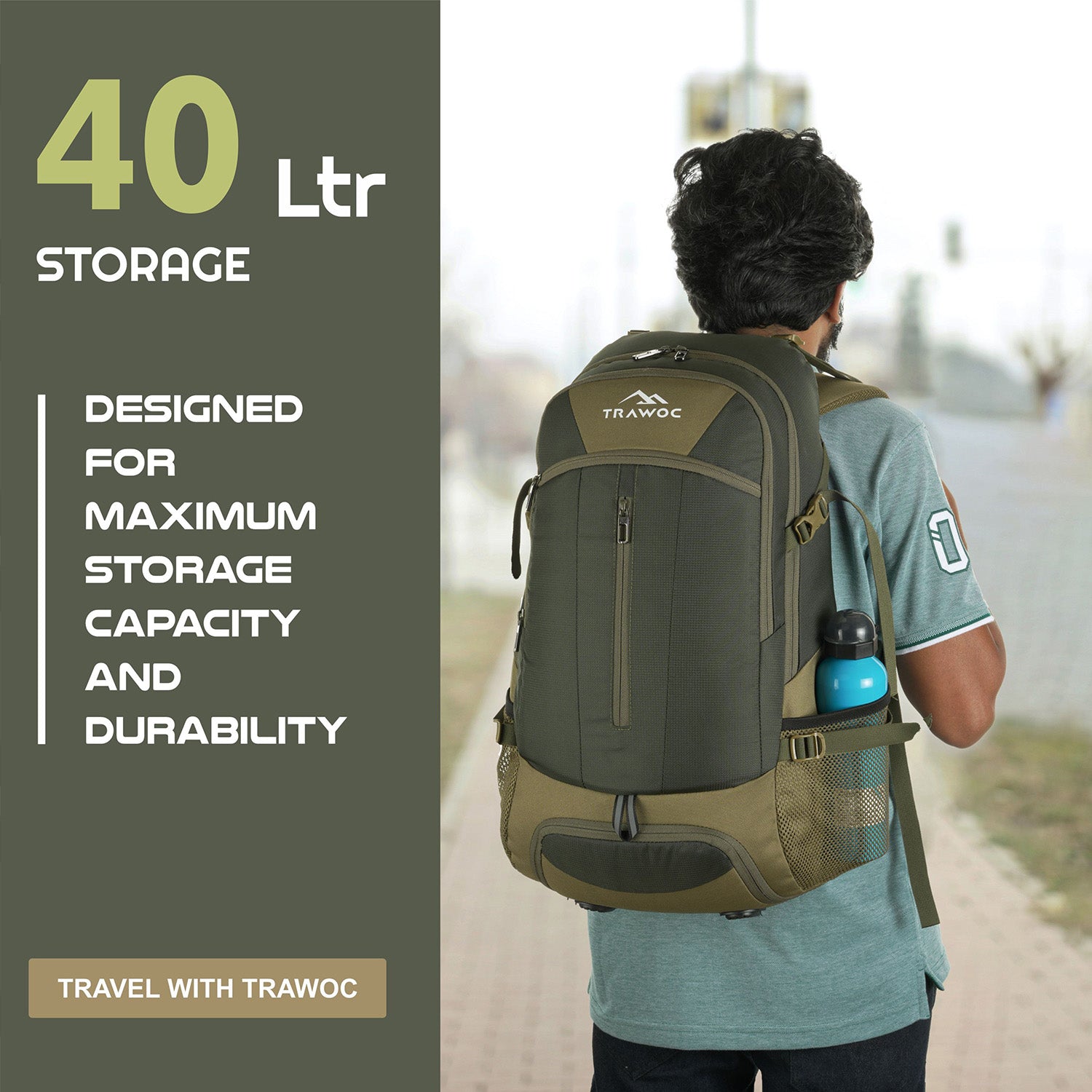 FALCON-40 Backpack Olivegreen 40L water-resistant backpack