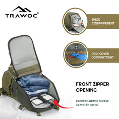 VANGUARD 40 L  Laptop Bag with Rain Cover & Shoe Compartment - Oilvegreen(clearance sale)