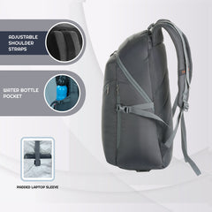 VIPER 40L Bag for Men and Women, Laptop Backpack with water resistant fabric-grey