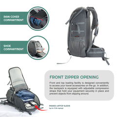 VANGUARD 40 L  Laptop Bag with Rain Cover & Shoe Compartment - Grey(clearance sale)