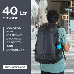 FALCON 40 l Travel Laptop Backpack for Men and Women with Rain Cover -Navyblue(clearance sale)