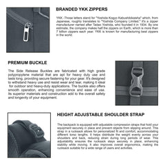 STEALTH 40L  Backpack for Men and Women,with Rain Cover & Shoe Compartment-Grey