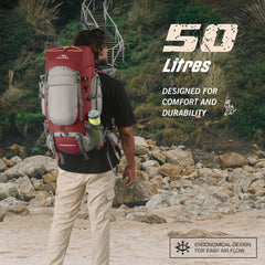 WILDQUEST-50 Rucksack - Carmine Red