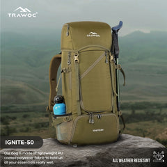 IGNITE 50 L travel Bag Front & Top Open Backpack with Rain Cover and Shoe Compartments-yellow(clearance sale)