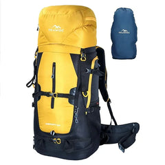 Aerofit 60L Rucksack with Multi - Pocket Design & Laptop Compartment, ideal for Hiking - Yellow - TRAWOC