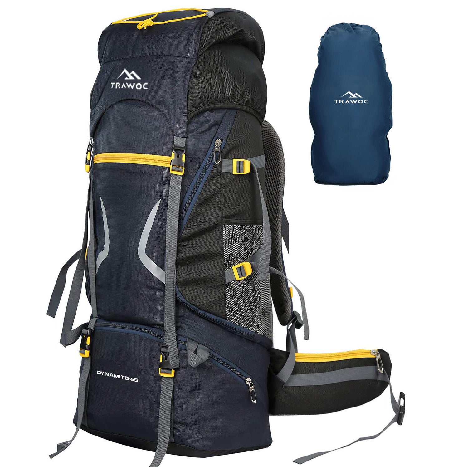 Trawoc Travel Backpack (65Ltr) | With Shoe Compartment & Rain Cover ...