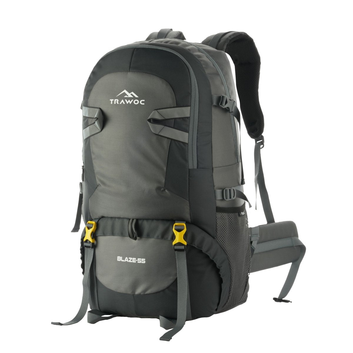 BLAZE 55 L Travel Backpack Daypack for Camping Hiking Trekking - grey - TRAWOC