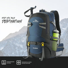 BLAZE 55 L Travel Backpack Daypack for Camping Hiking Trekking - Navyblue - TRAWOC