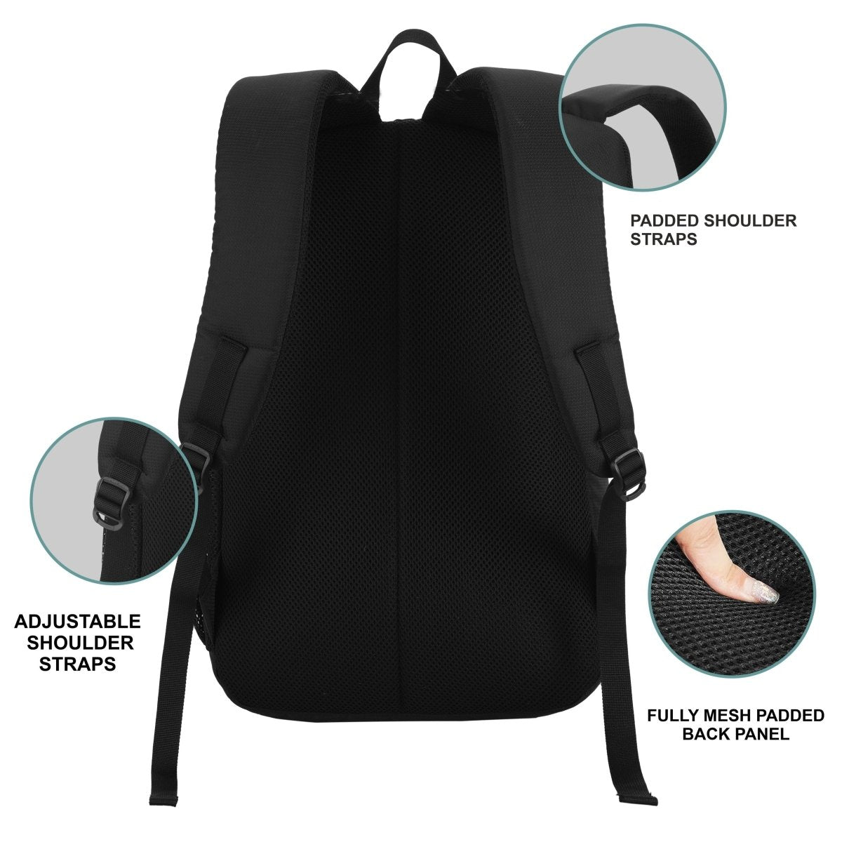 CARRIZ Casual Backpack - CB04 - BLACK - TRAWOC