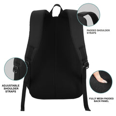 CARRIZ Casual Backpack - CB04 - BLACK - TRAWOC