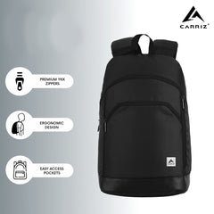 CARRIZ Casual Backpack - CB07 - BLACK - TRAWOC