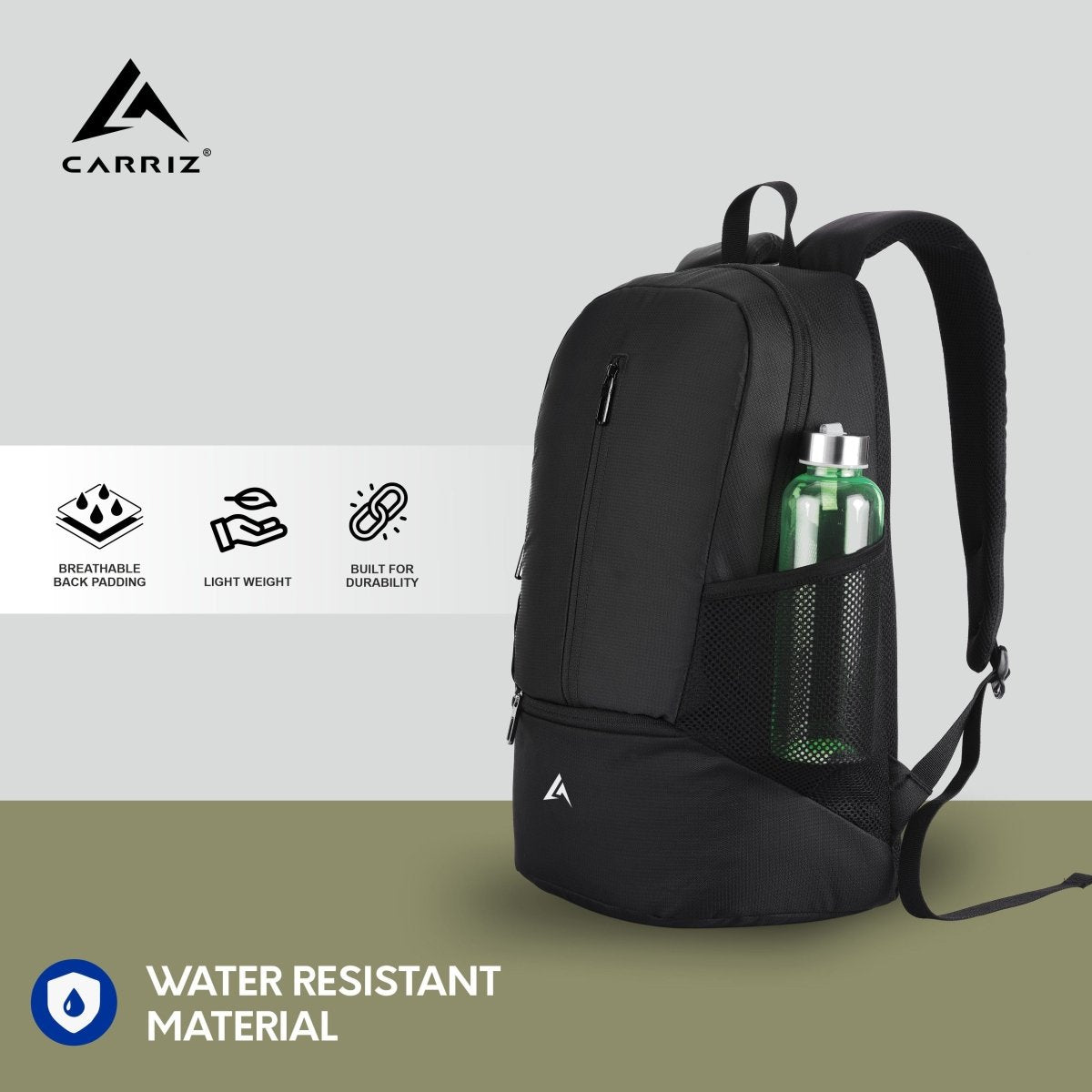 CARRIZ Casual Backpack - CB08 - BLACK - TRAWOC