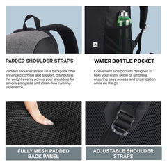 Carriz CB02 21L Casual Backpack - Ash Grey - TRAWOC