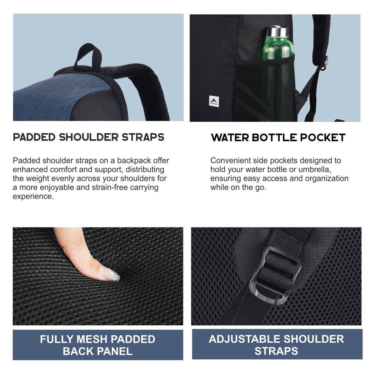 Carriz CB02 21L Casual Backpack - Dark Blue - TRAWOC