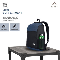 Carriz CB02 21L Casual Backpack - Dark Blue - TRAWOC