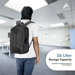 Carriz CPB01 26L Laptop Backpack - Black - TRAWOC