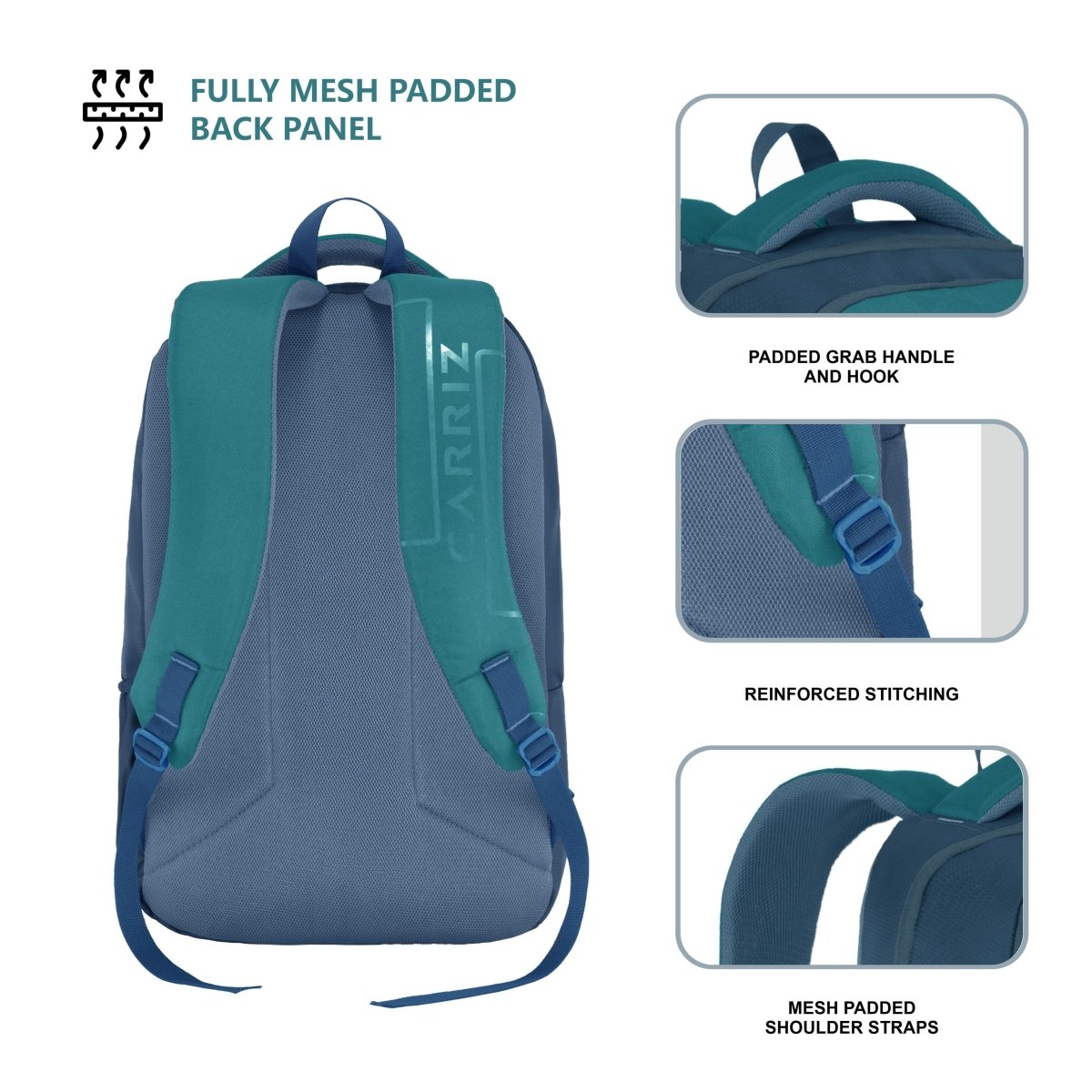 Carriz CPB01 26L Laptop Backpack - Blue - TRAWOC