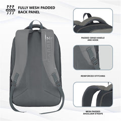 Carriz CPB01 26L Laptop Backpack - Grey - TRAWOC