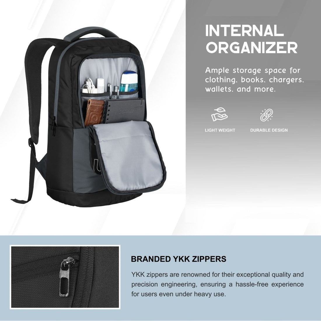 Carriz CPB02 26L Laptop Backpack - Black - TRAWOC