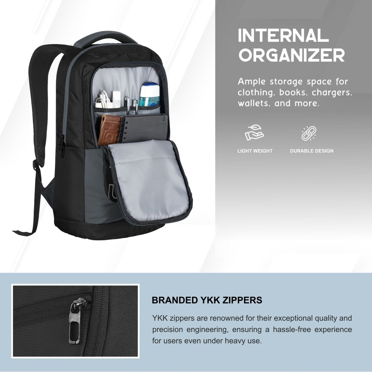 Carriz CPB02 26L Laptop Backpack - Black - TRAWOC