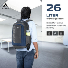 Carriz CPB02 26L Laptop Backpack - Grey - TRAWOC