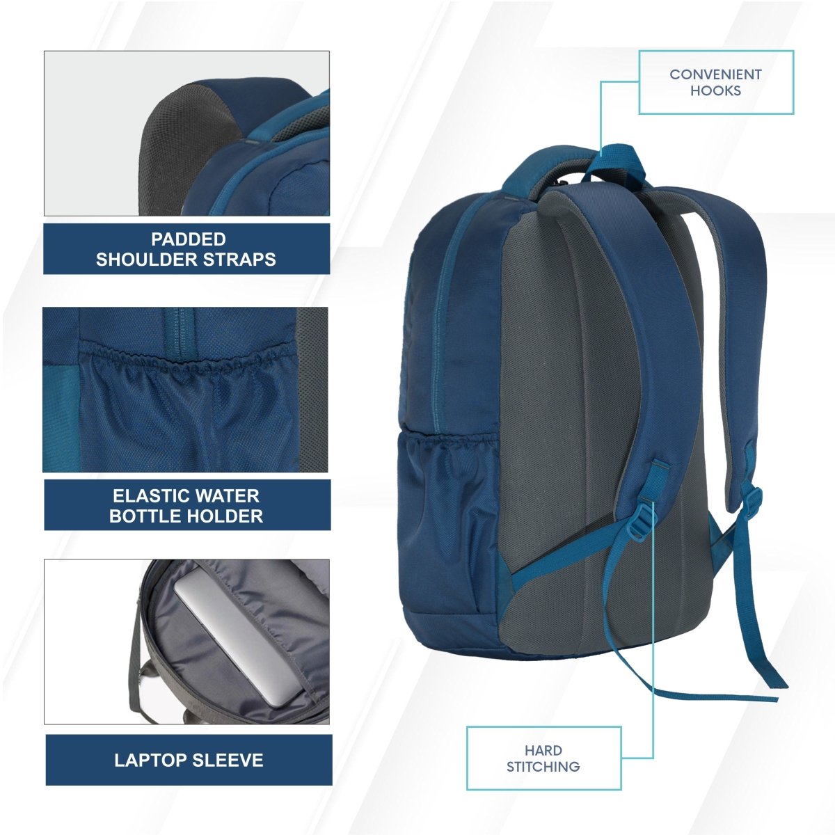 Carriz CPB02 26L Laptop Backpack - Navy Blue - TRAWOC