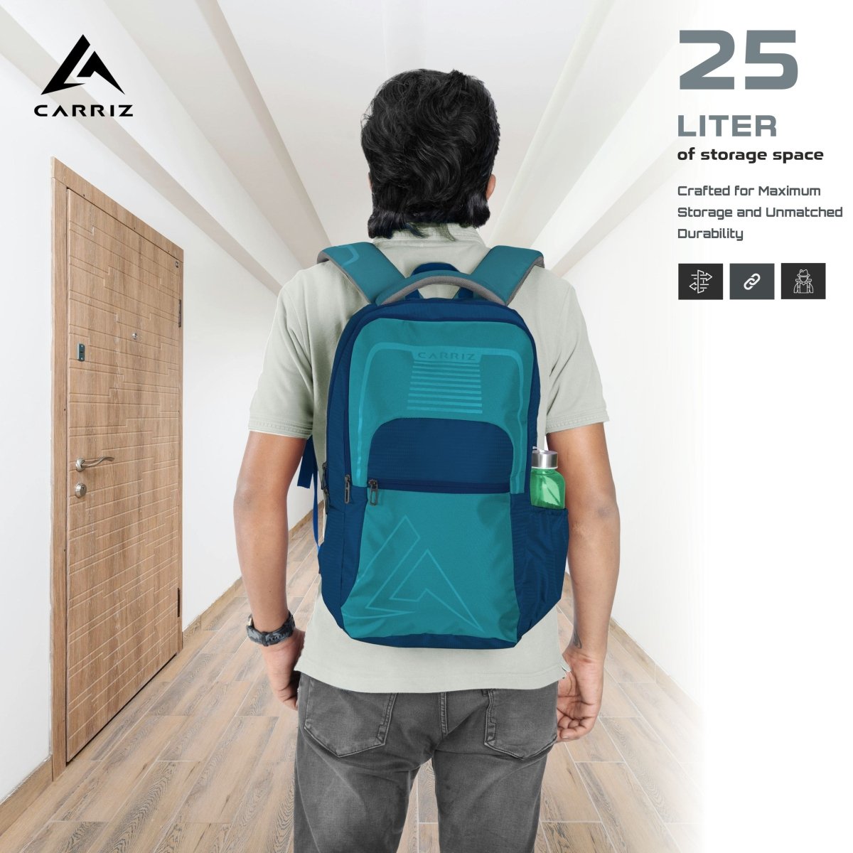 Carriz CPB03 25L Laptop Backpack - Blue - TRAWOC