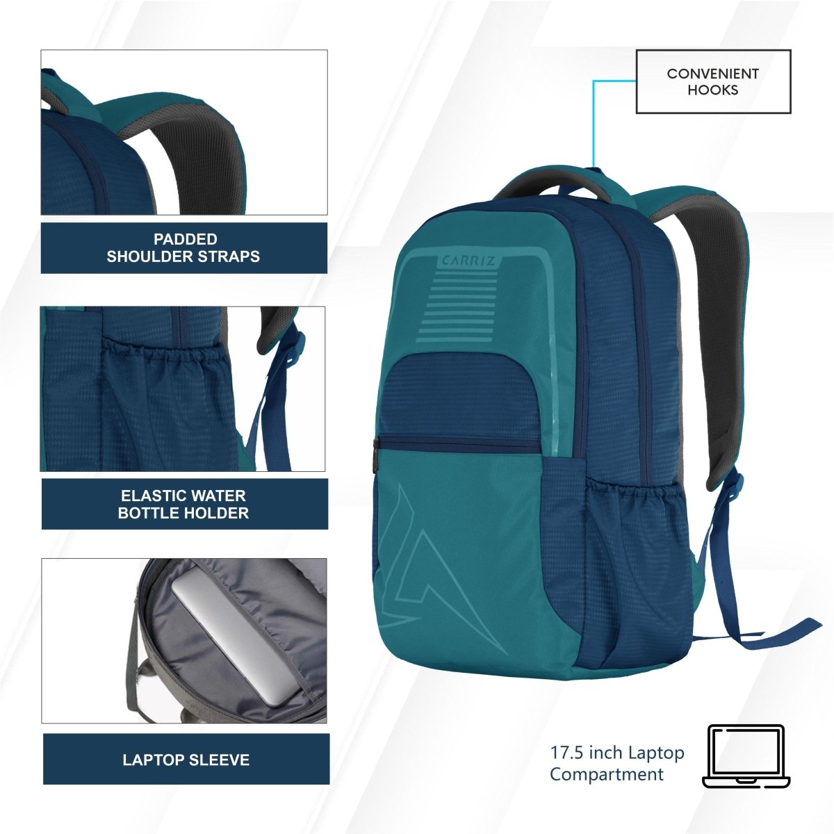 Carriz CPB03 25L Laptop Backpack - Blue - TRAWOC