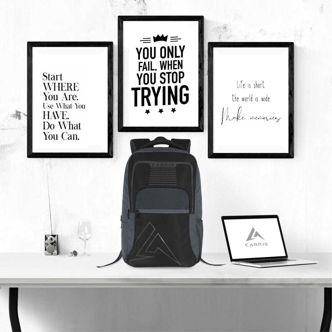 Carriz CPB03 25L Laptop Backpack - Grey - TRAWOC
