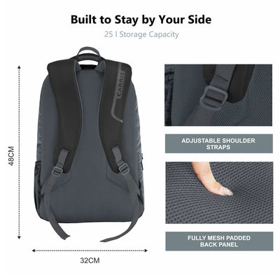 Carriz CPB03 25L Laptop Backpack - Grey - TRAWOC