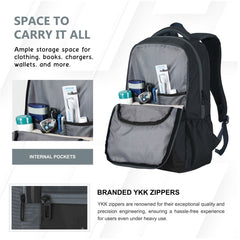 Carriz CPB03 25L Laptop Backpack - Grey - TRAWOC