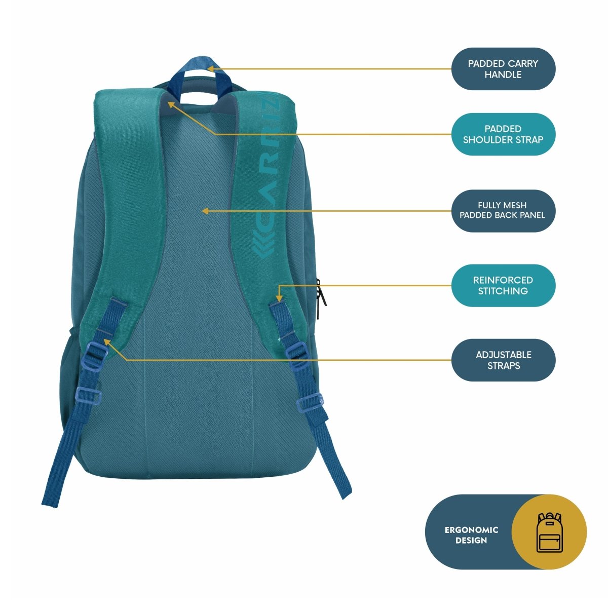 Carriz CPB04 23L Laptop Backpack - Blue - TRAWOC