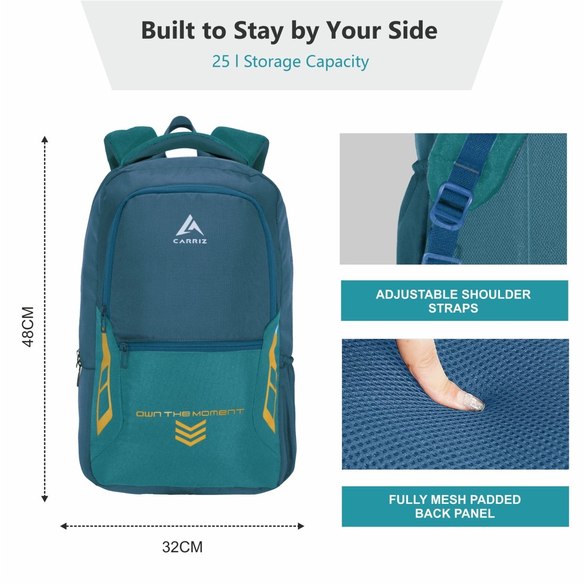blue green laptop backpack CPB04 23L Laptop Backpack - Blue: Water Resistant, Padded Laptop Compartment