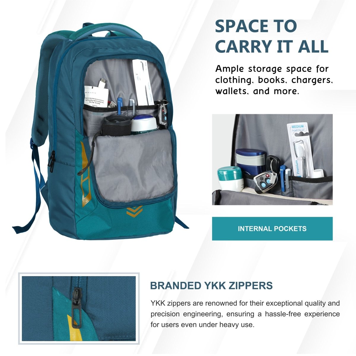 Carriz CPB04 23L Laptop Backpack - Blue - TRAWOC