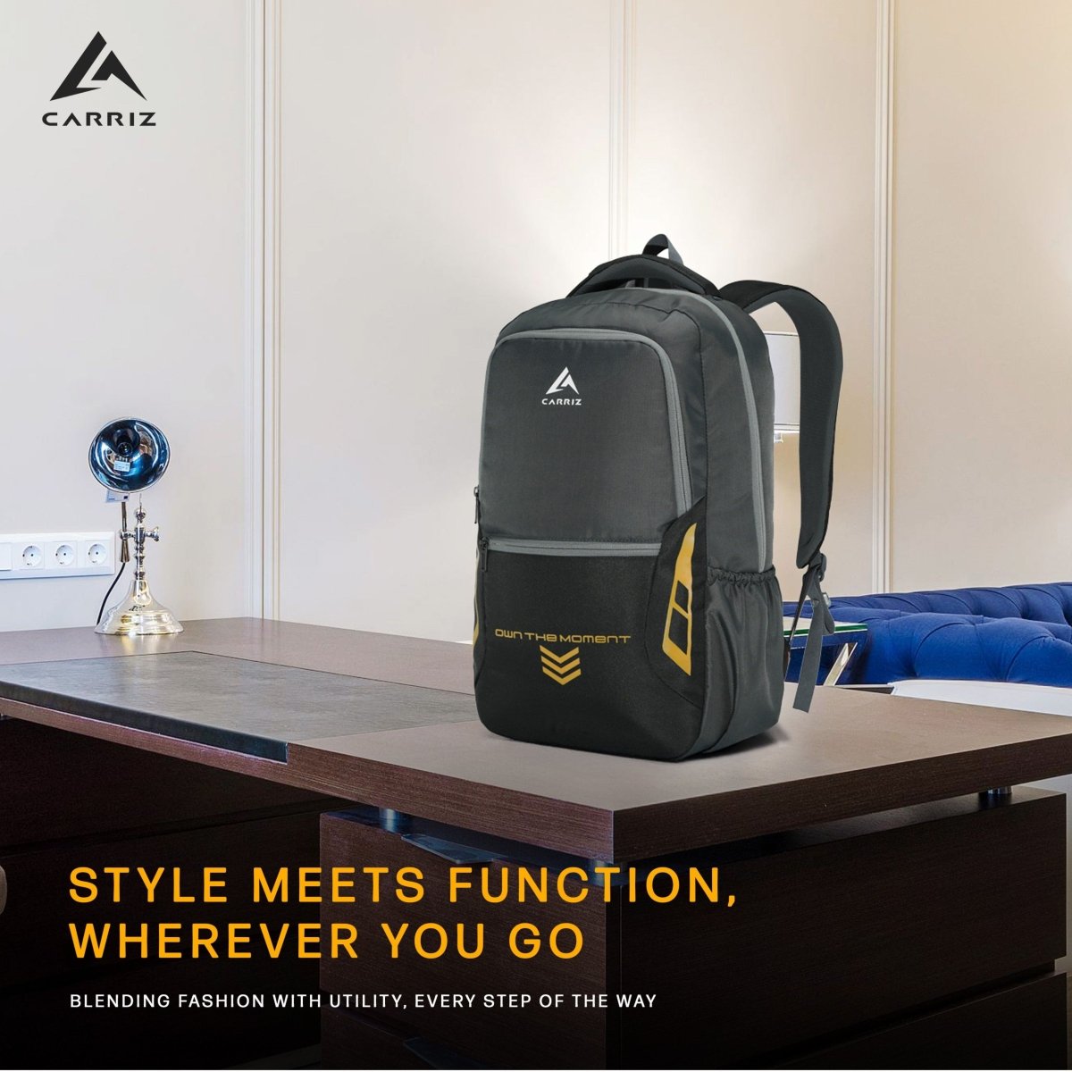 Carriz CPB04 23L Laptop Backpack - Grey - TRAWOC